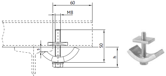 Клипса крепёжная с захватом 4–20 мм KLM-T 0812